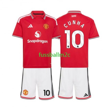 Fußballtrikots Manchester United Matheus Cunha 10 Kinder Heim Trikotsatz 2026-2027 Fußballtrikots Manchester United Matheus Cunha 10 Kinder Heim Trikotsatz 2026-2027